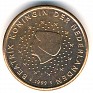 Euro - 1 Euro Cent - Netherlands - 1999 - Copper Plated Steel - KM# 234 - 16.2 mm - Obv: Head left among stars Rev: Value and globe  - 0
